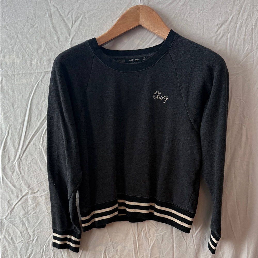 Obey Black Sweatshirt with White Accents